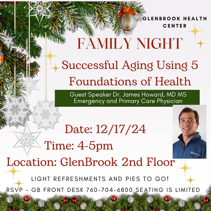 Family Night, Successful aging using 5 foundations of health. Dec 17th, 2024 4-5pm