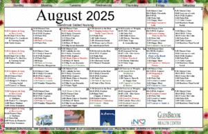 August skilled nursing calendar
